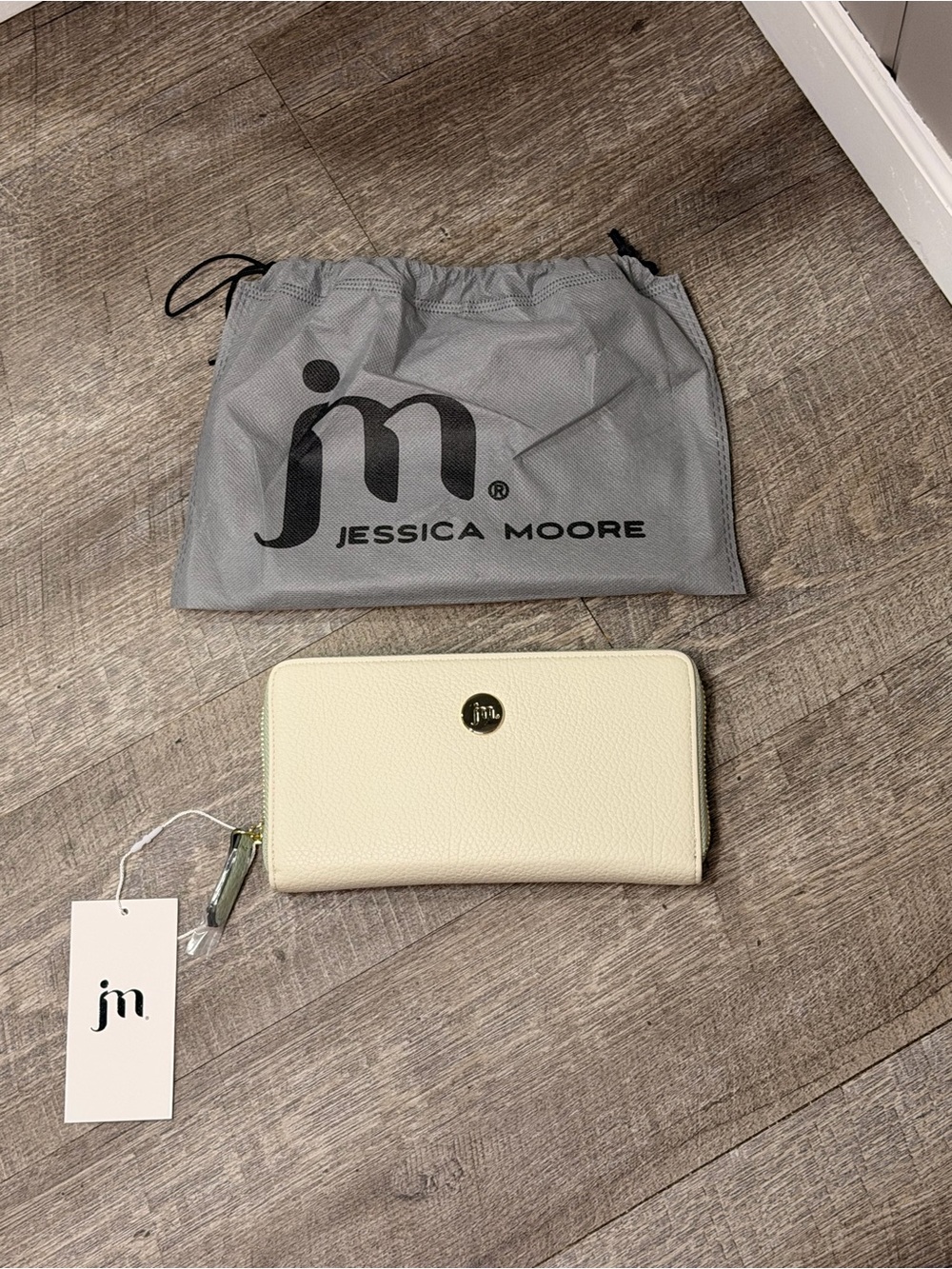 Jessica Moore Mint/Bone Zip-Around Wallet